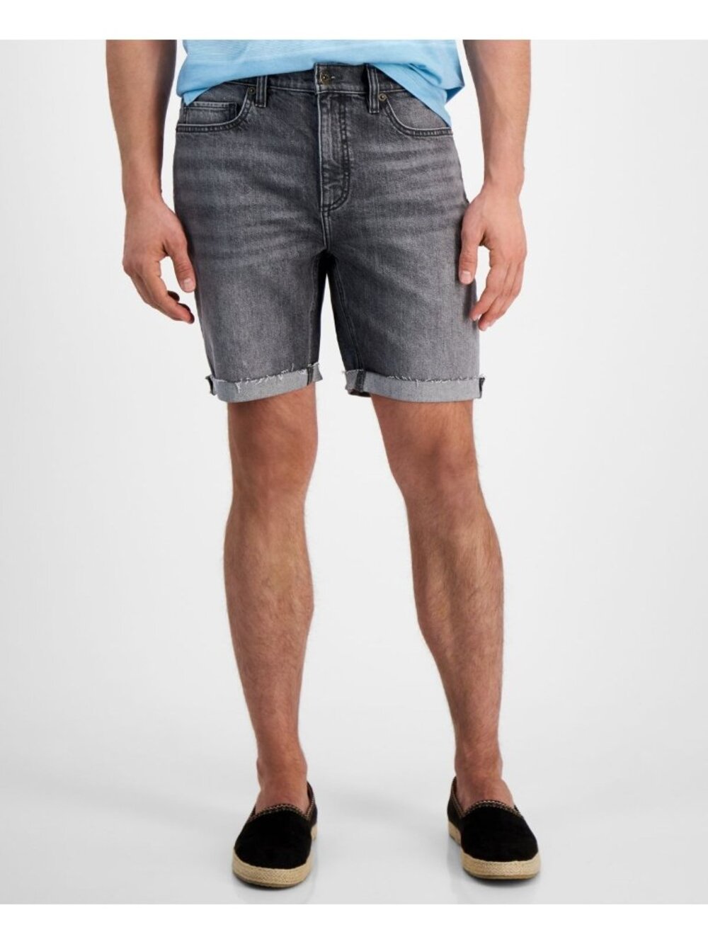 Sun + Stone Mens Cotton Regular Fit Mid Rise Denim Shorts Pumice Size 36 NWT